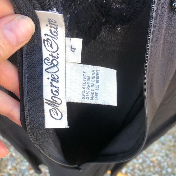 Vintage beaded sheer mesh Marie St. Claire size four long sleeve dress - Picture 11 of 16